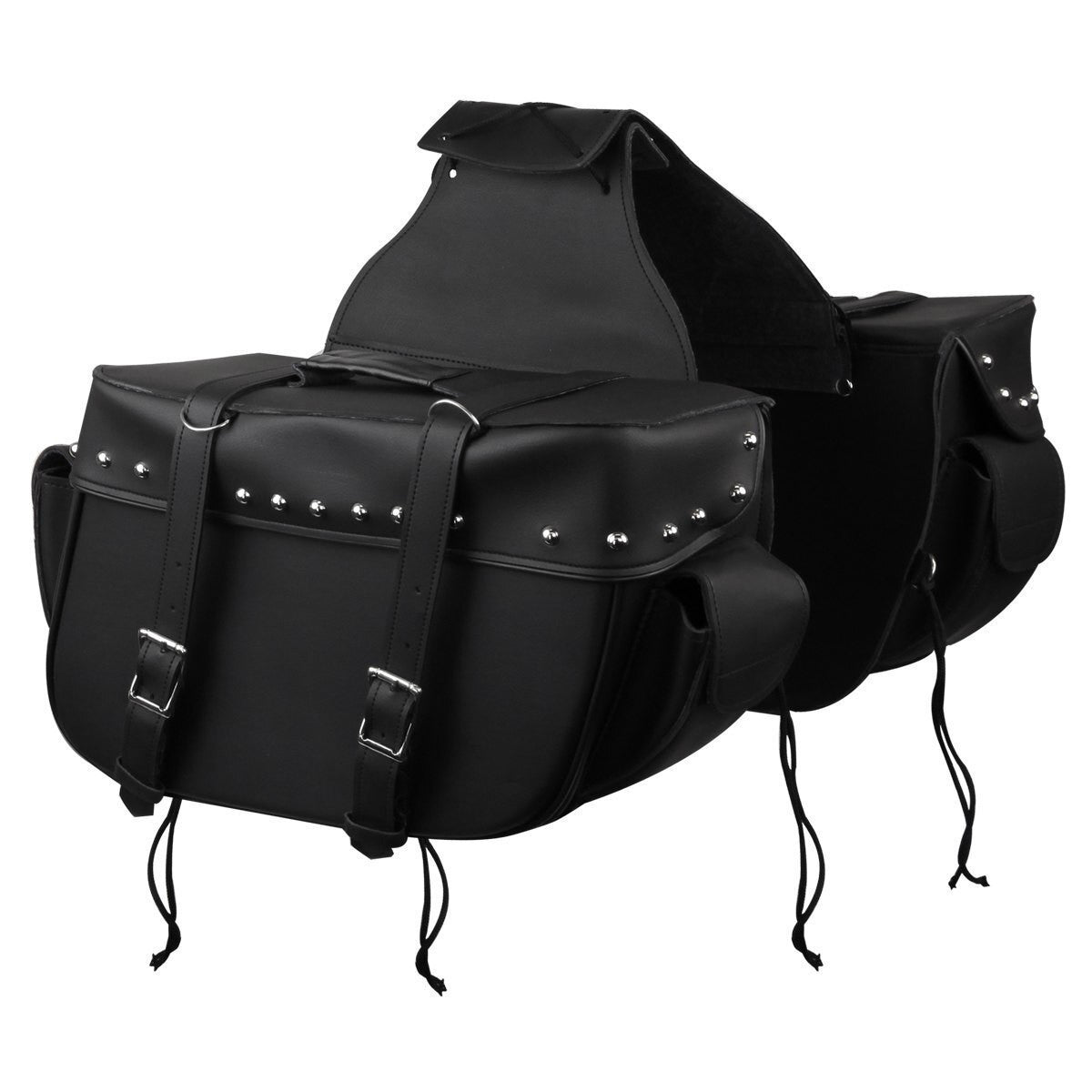 Vance VS211 Black Motorcycle Saddlebags for Honda Yamaha Kawasaki Indian and Harley Davidson Motorcycles