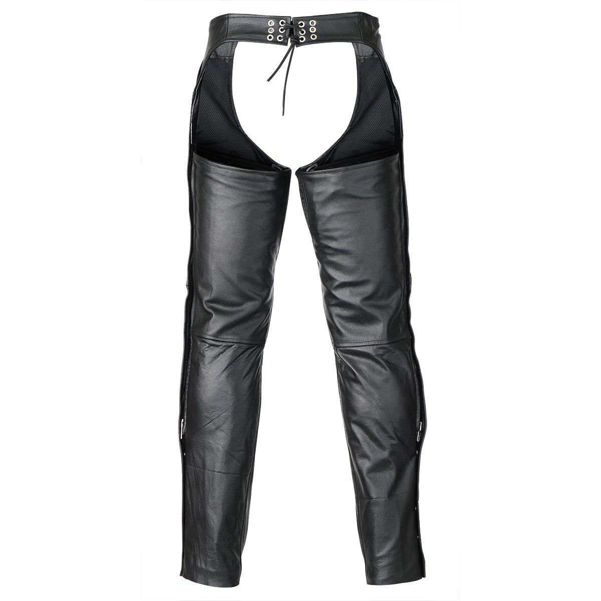 Vance Leather VL804 Unisex All Season Black Pant Style Premium Cowhide Motorcycle Leather Chaps