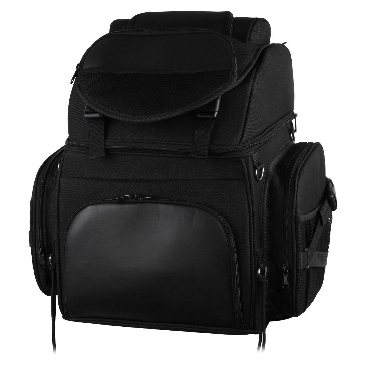 Vance VS345 Black Nylon Deluxe Motorcycle Luggage Travel Touring Bag Sissybar Bag