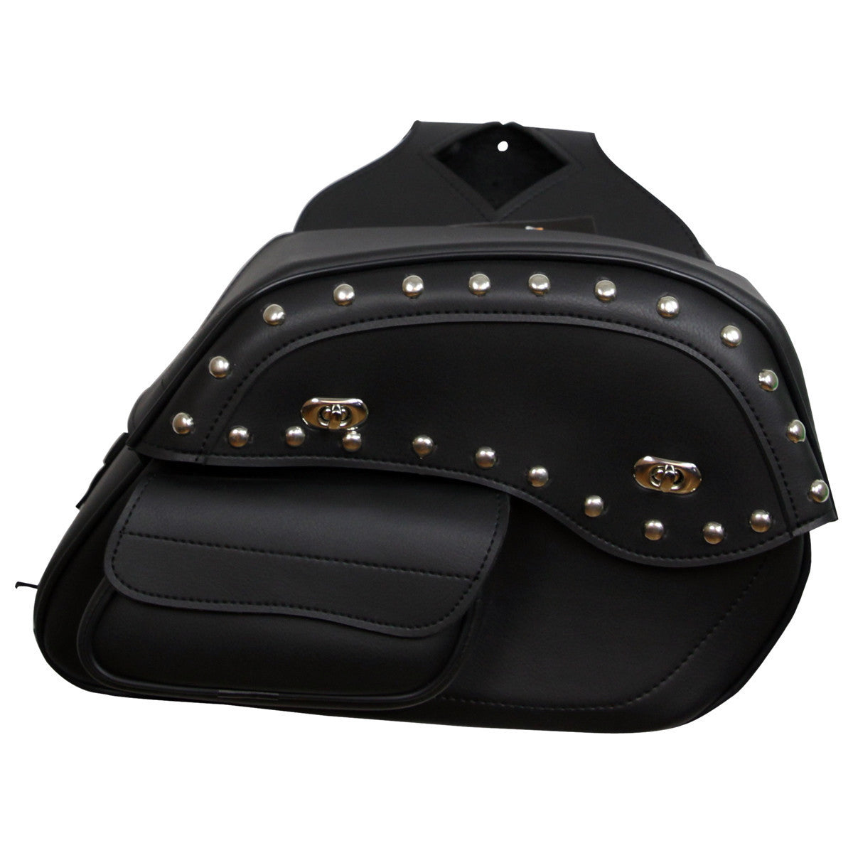 Vance VS230S Black Studded Motorcycle Saddlebags for Honda Yamaha Kawasaki Indian and Harley Davidson Motorcycles