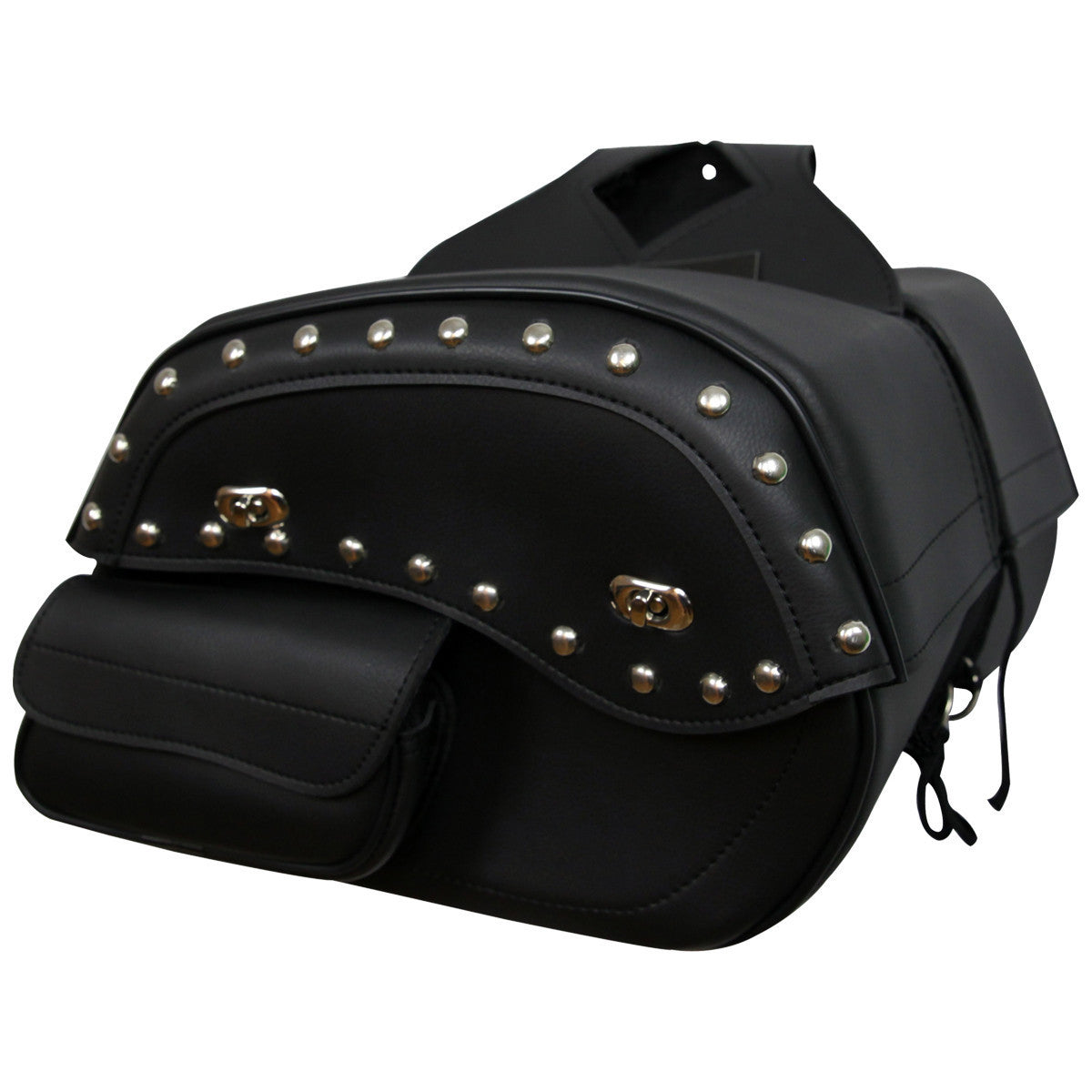 Vance VS230S Black Studded Motorcycle Saddlebags for Honda Yamaha Kawasaki Indian and Harley Davidson Motorcycles