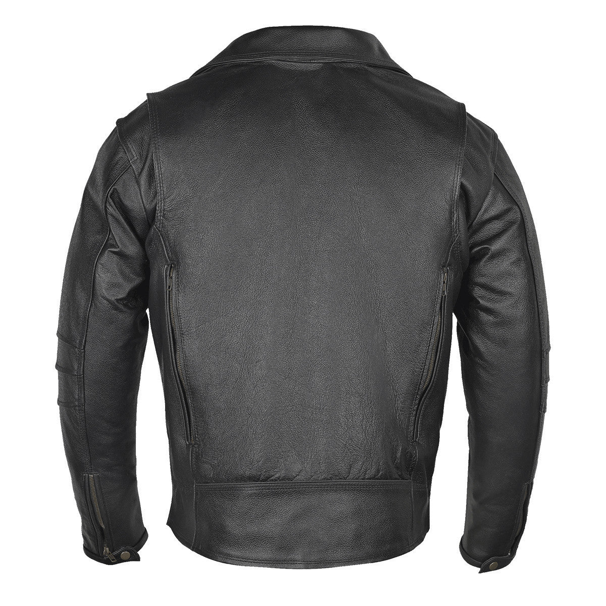 High Mileage HMM517L Men's Dual Conceal Carry Premium Lightweight Goatskin Leather Motorcycle Biker Jacket - Back View