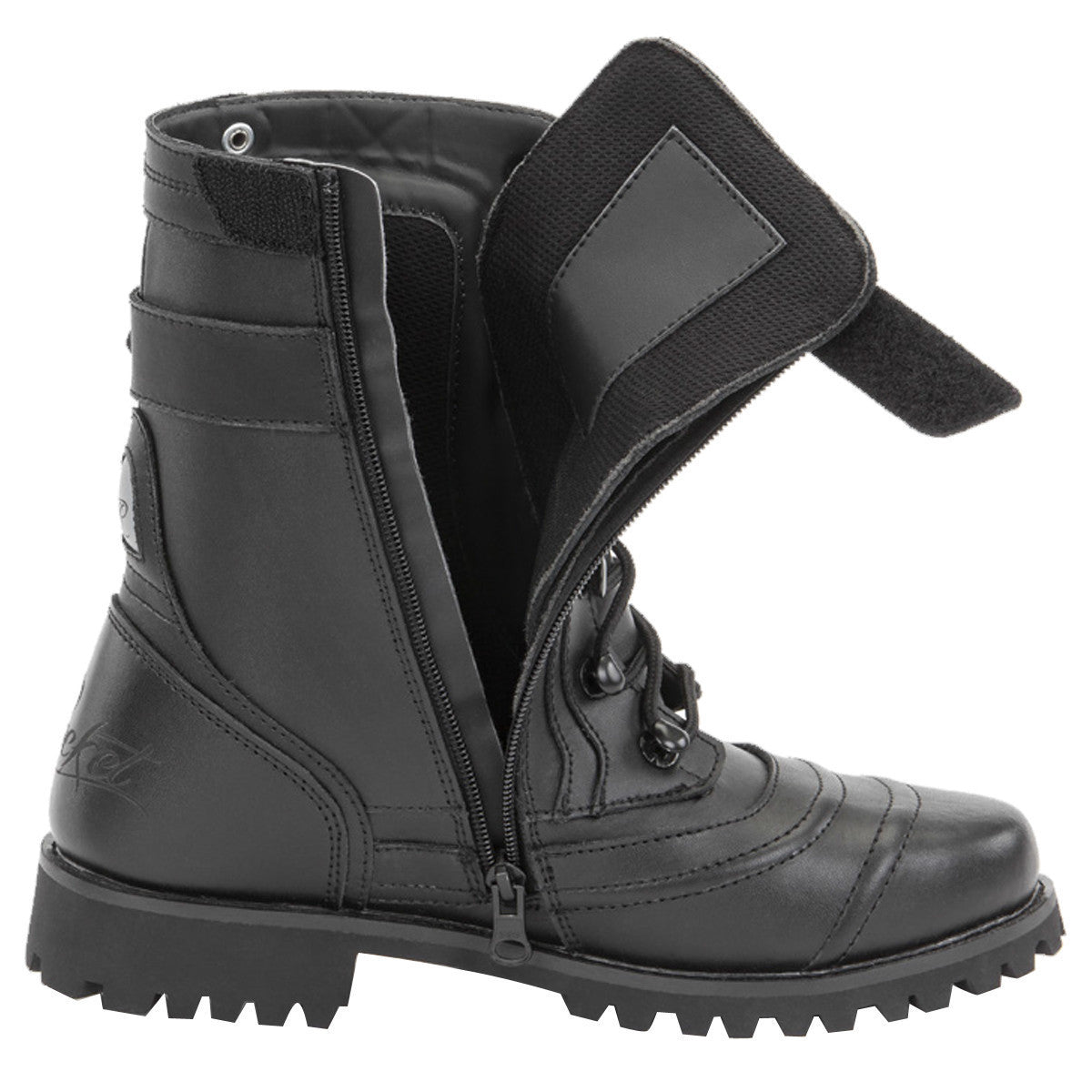 Joe Rocket Women's Combat Motorcycle Riding Boots - Side View Open