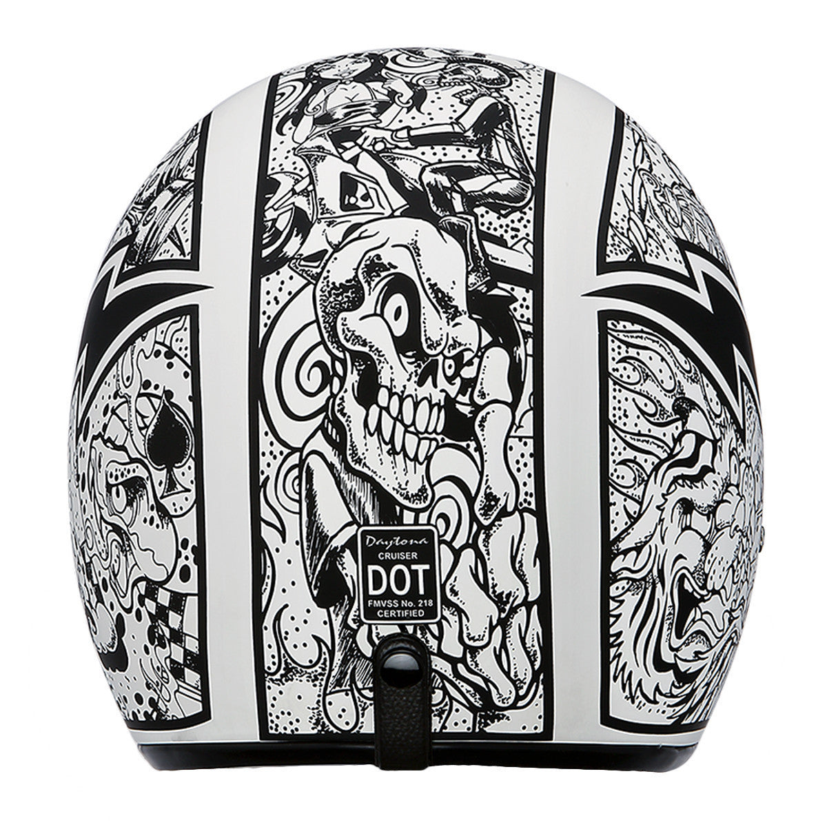 Daytona Cruiser Graffiti Helmet - Back View