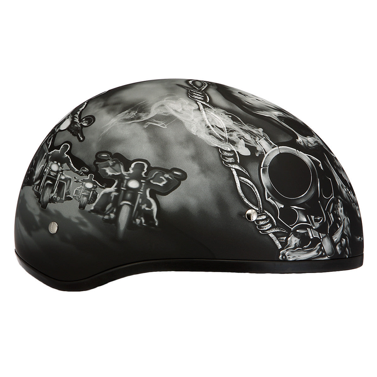 Daytona Skull Cap Guns Helmet - Side View