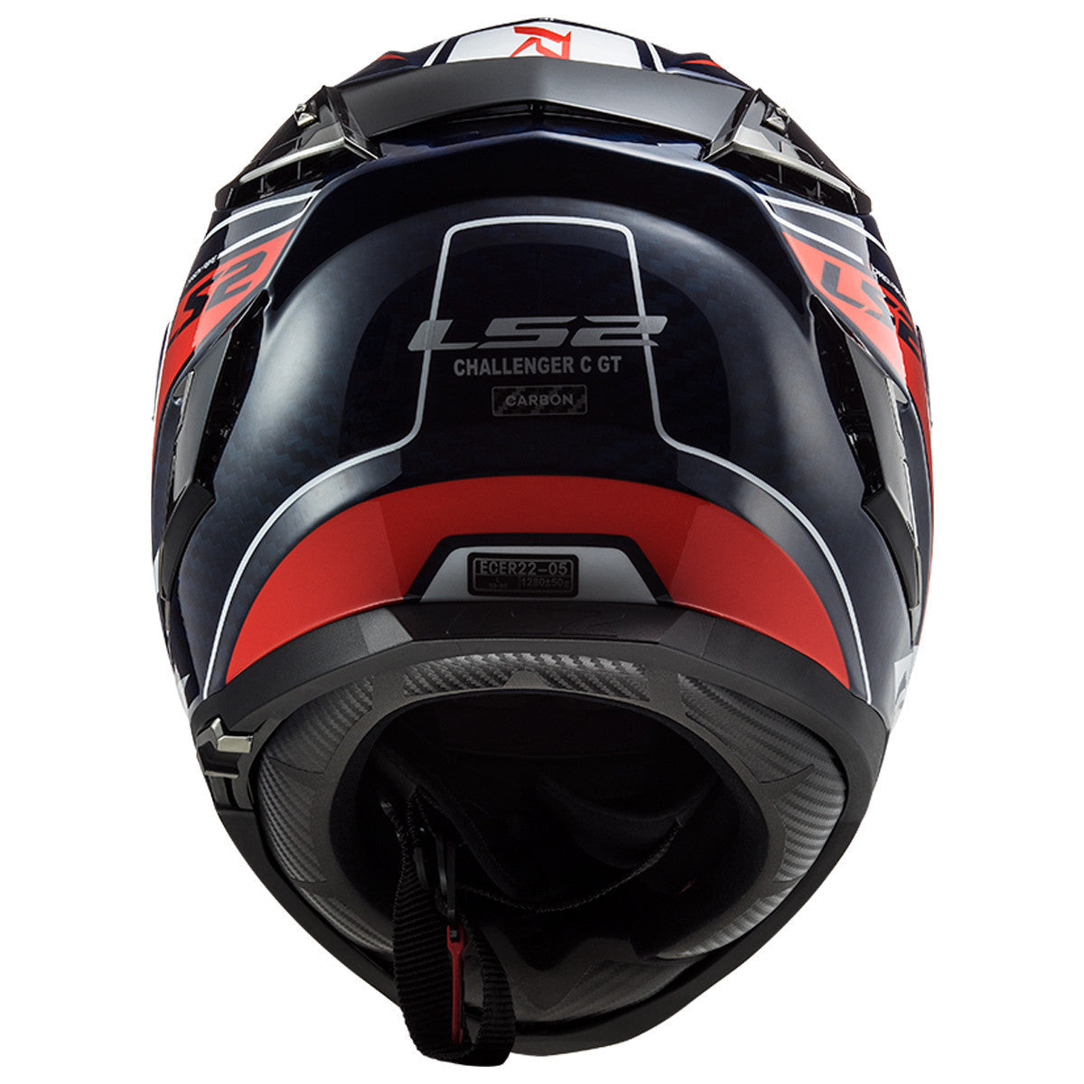 LS2 Challenger Carbon Carver Helmet - Back View