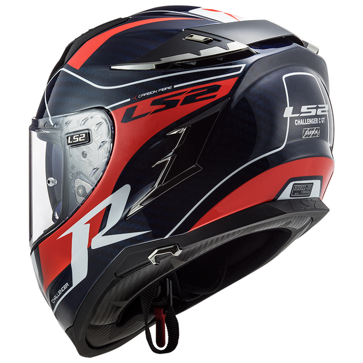 LS2 Challenger Carbon Carver Helmet - Rear View