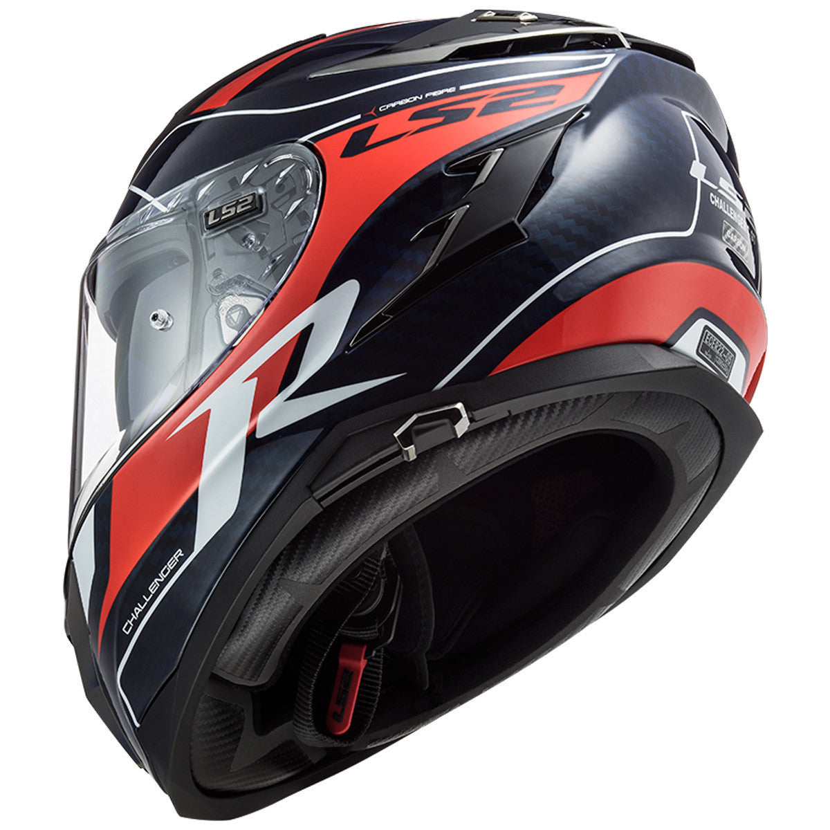 LS2 Challenger Carbon Carver Helmet - Rear View