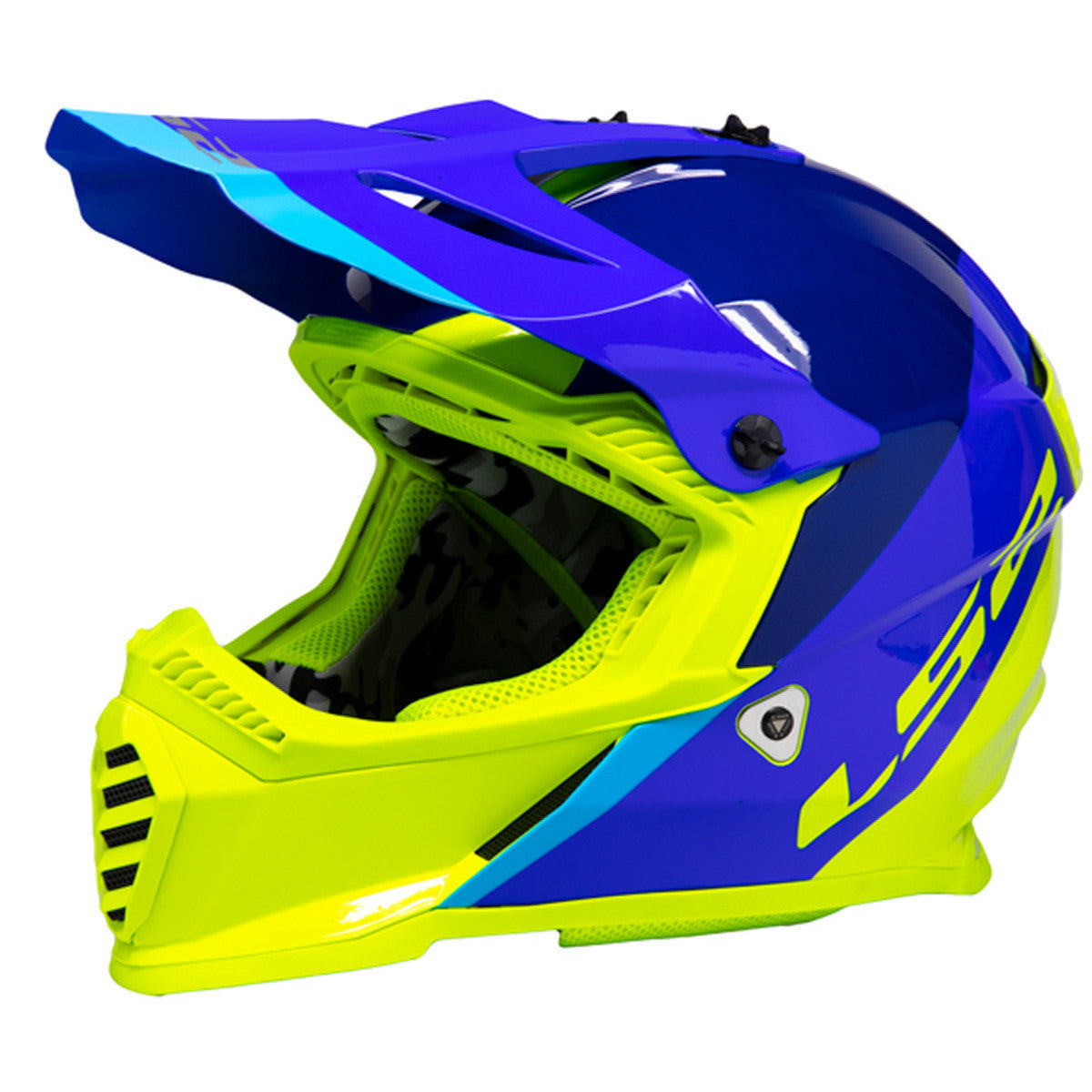 LS2 Gate Launch Helmet - Blue/Hi-Viz