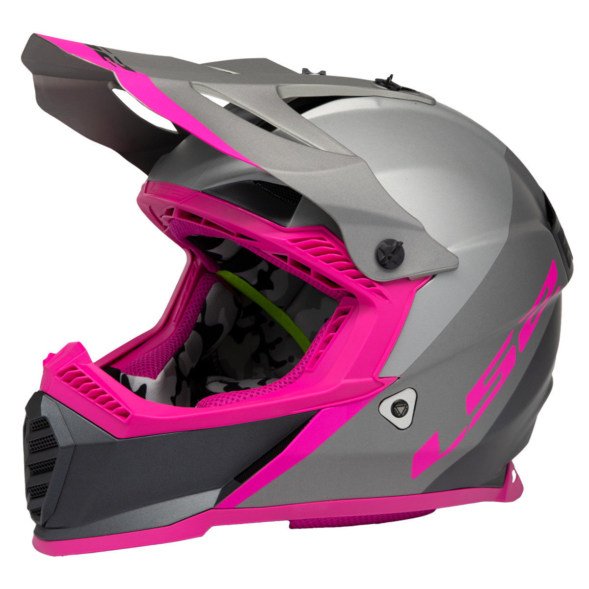 LS2 Youth Gate Launch Helmet - Black/Pink