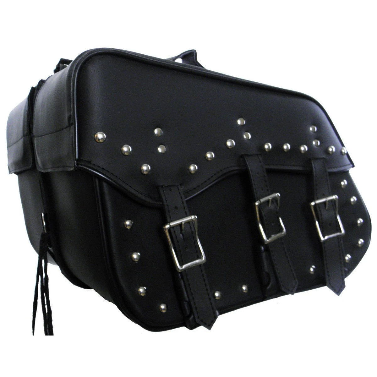 Vance VS213 Black Motorcycle Saddlebags for Honda Yamaha Kawasaki Indian and Harley Davidson Motorcycles