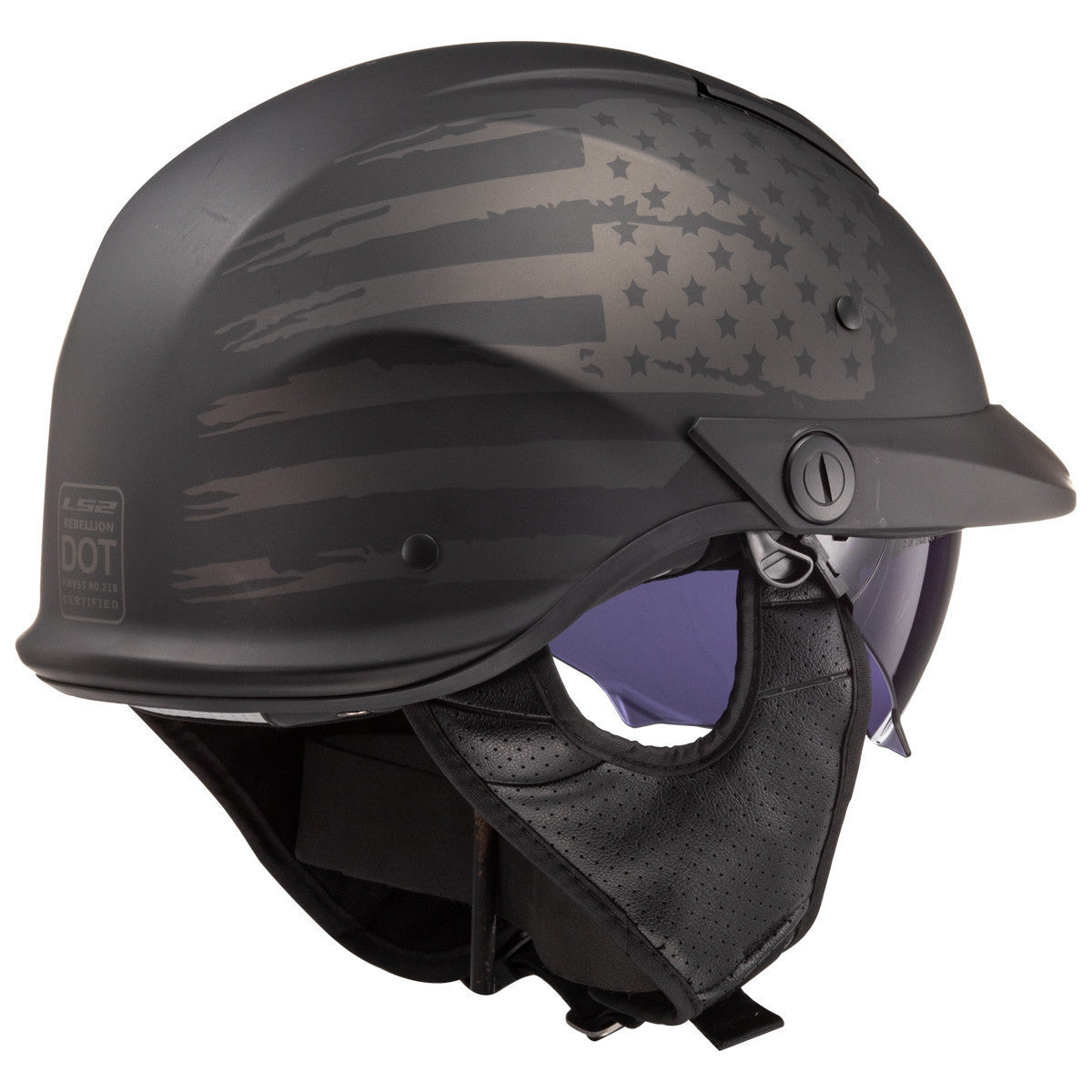 LS2 Rebellion 1812 Half Helmet - Rear View