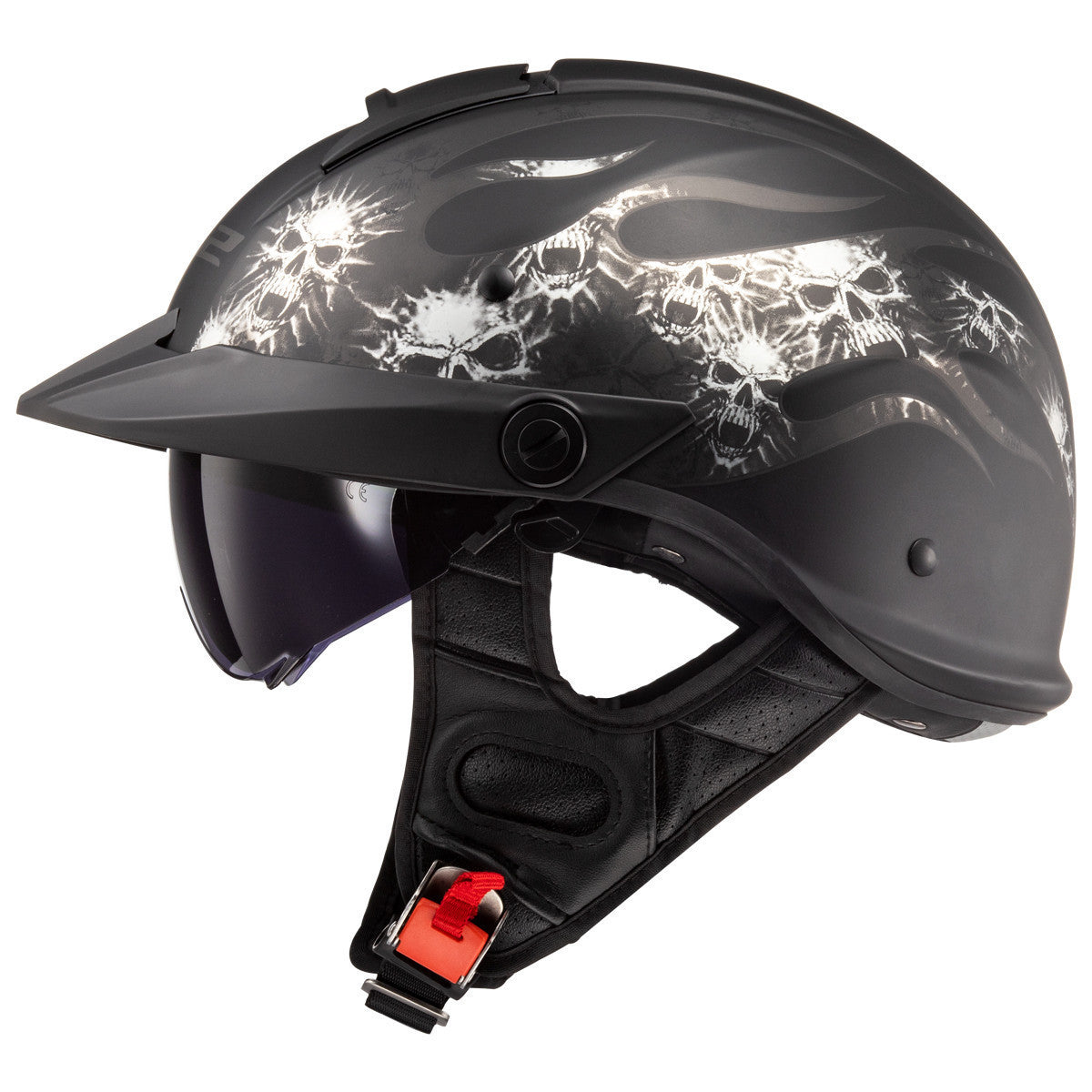 LS2 Rebellion Bones Half Helmet - Side View