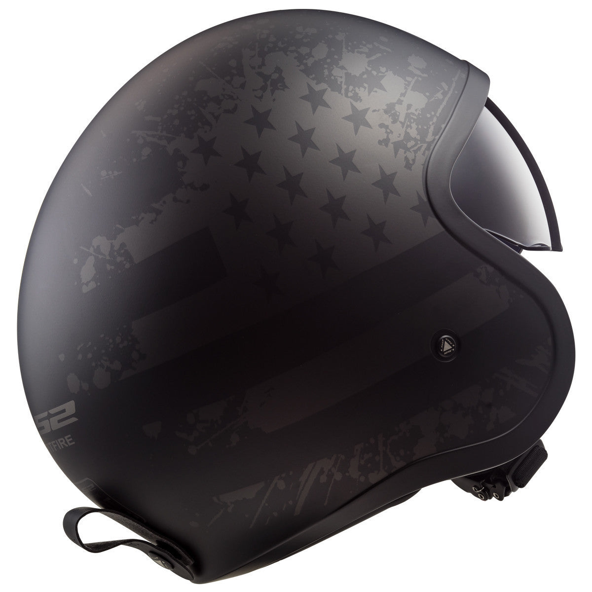 LS2 Spitfire Black Flag Helmet - Rear View