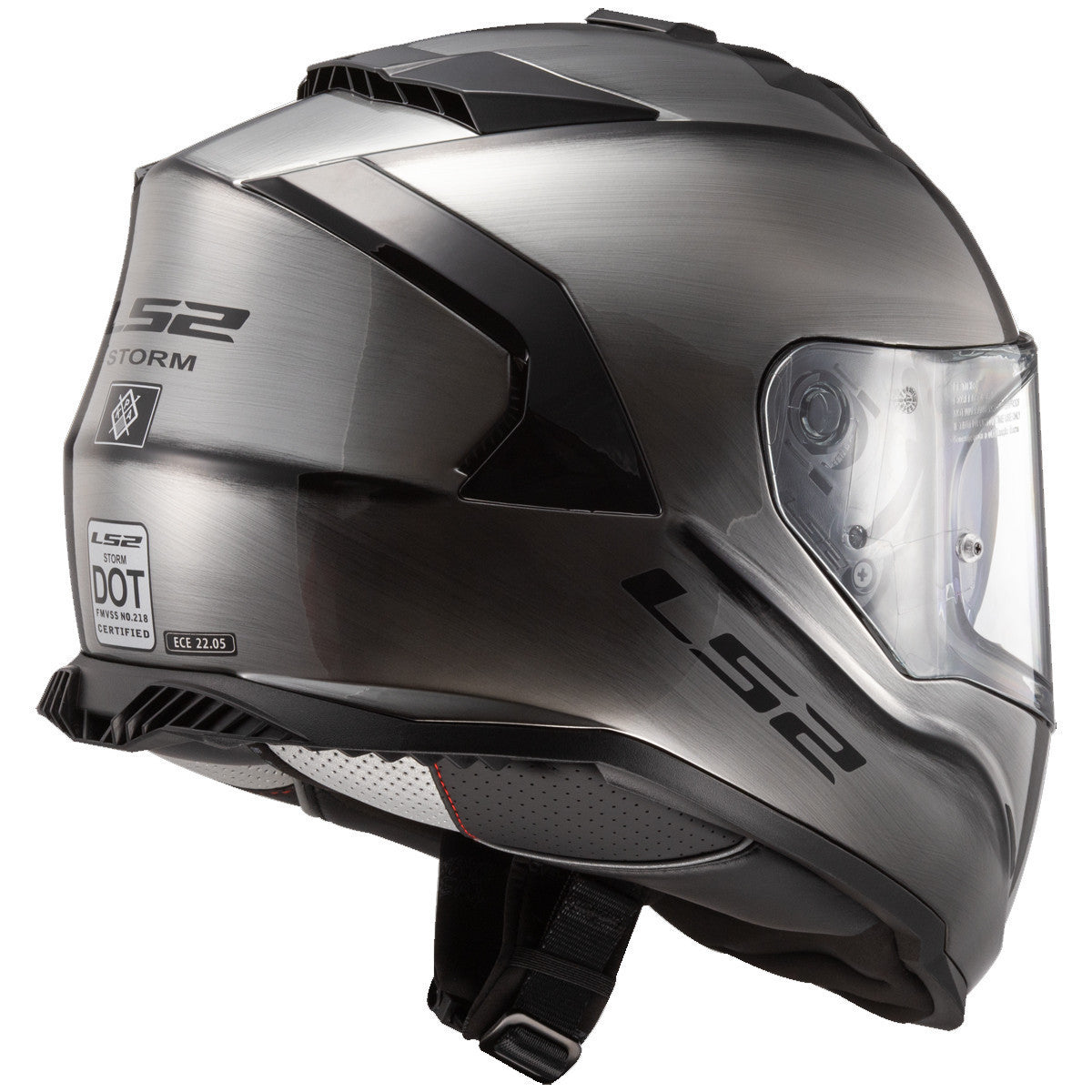 LS2 Assault Brushed Alloy Helmet - Rear View