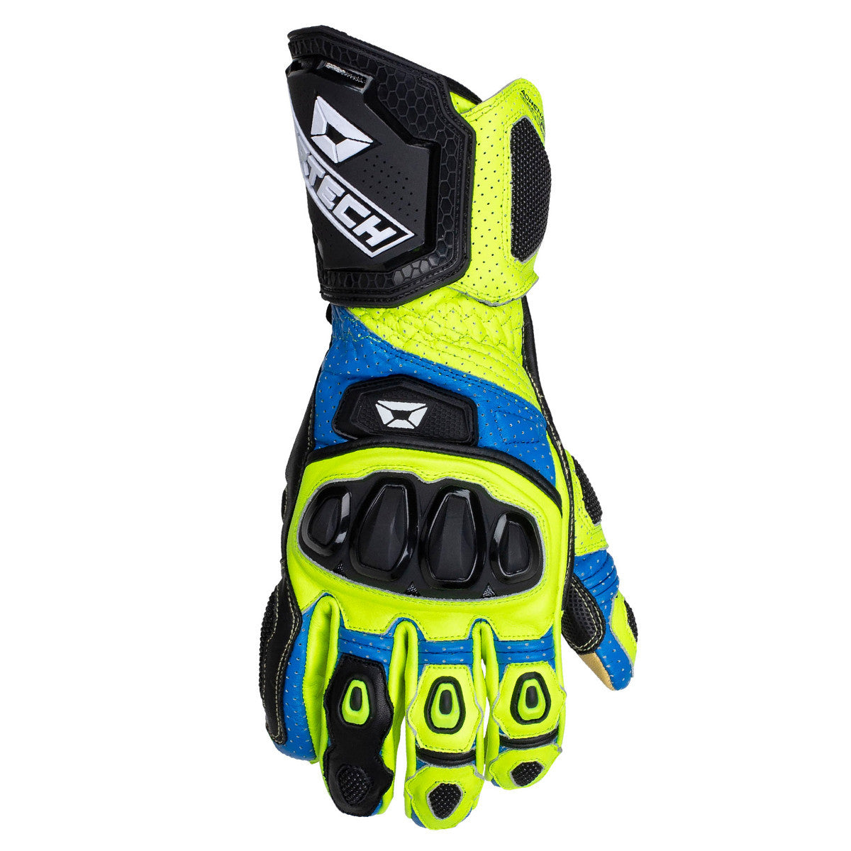 Cortech Adrenaline GP Motorcycle Gloves-Blue/Hi-Viz