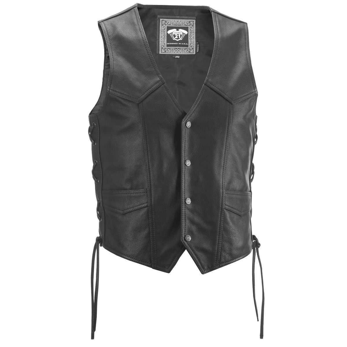 Highway 21 Six Shooter Leather Motorcycle Vest