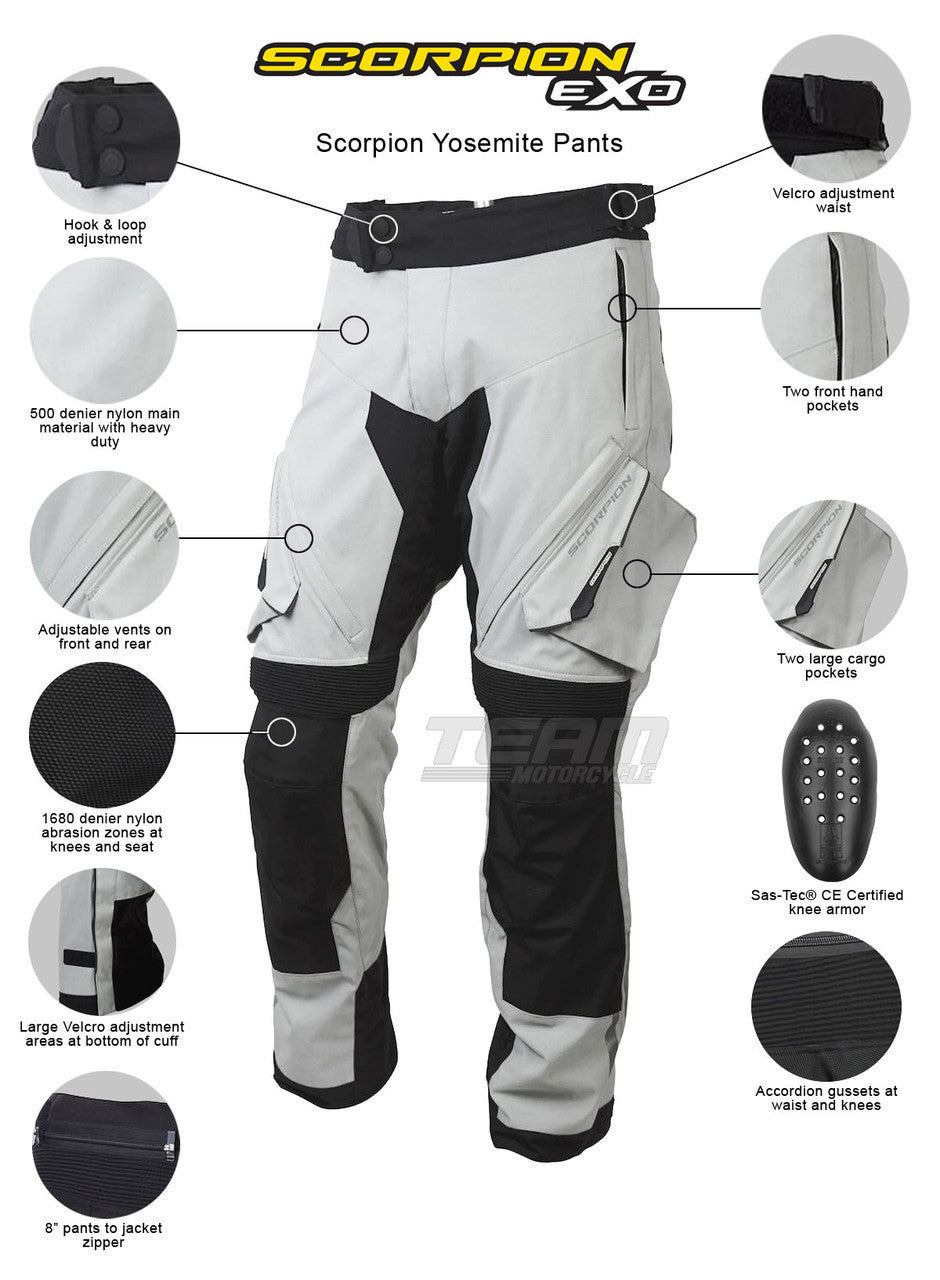 Scorpion Yosemite Pants - Infographics