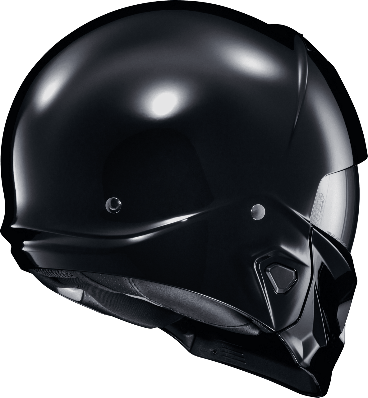 Scorpion-EXO-Covert-2-Solid-Open-Face-Motorcycle-Helmet-Gloss-Black-back-side-view