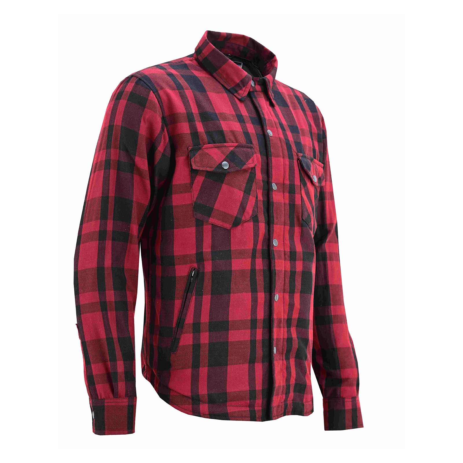 Men’s Armored Motorcycle Flannel Shirt, Armor Reinforced with Kevlar by DuPont