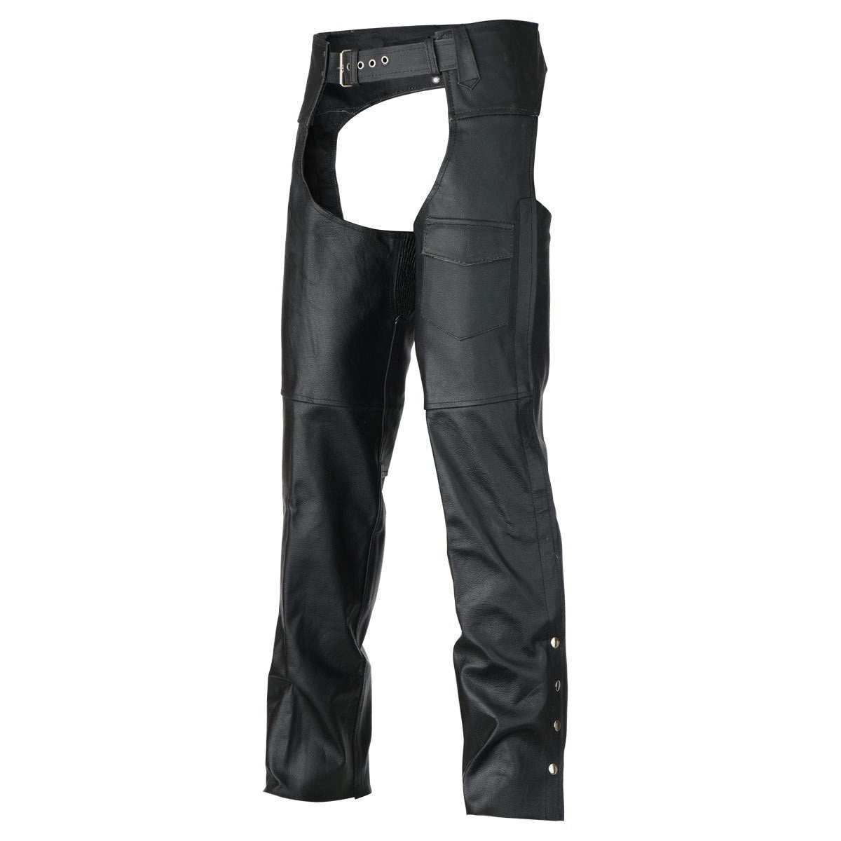 Vance Leather VL805S Mens and Womens All Season Black Zip-out Insulated Thermal Liner Biker Leather Motorcycle Chaps