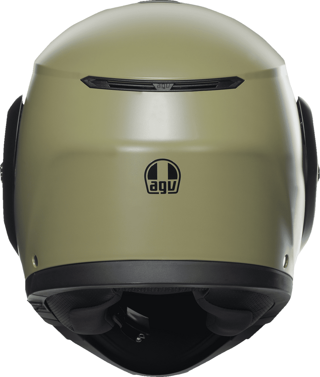 AGV-Solid-Street-Modular-Motorcycle-Helmet-Matte-Green-Black-back-view