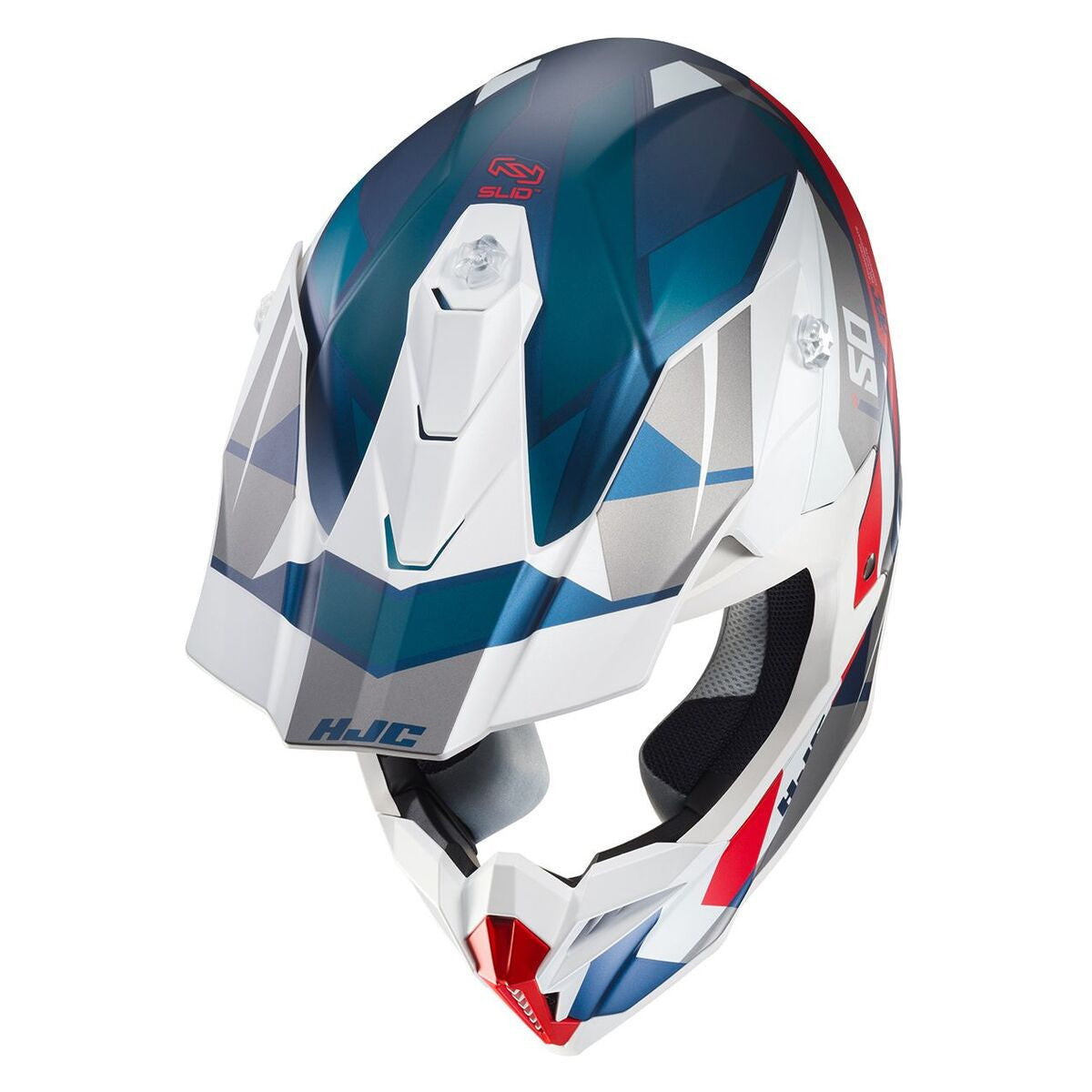 HJC i50 Vanish Helmet - White/Blue Top View