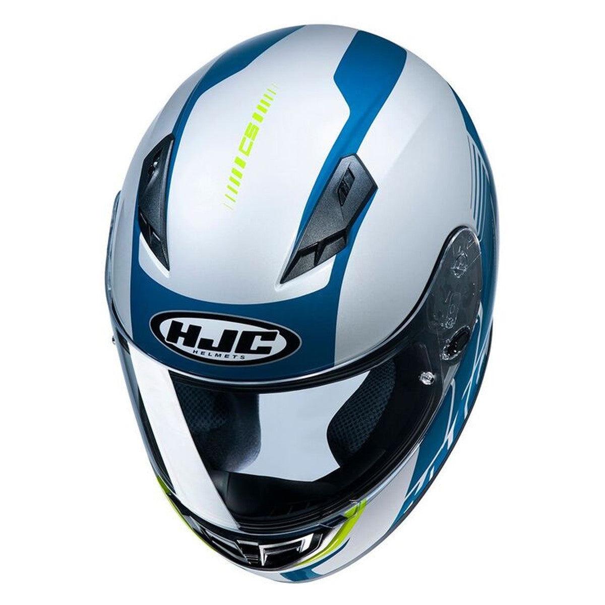 HJC CS-R3 Mylo Helmet - White/Blue Top View