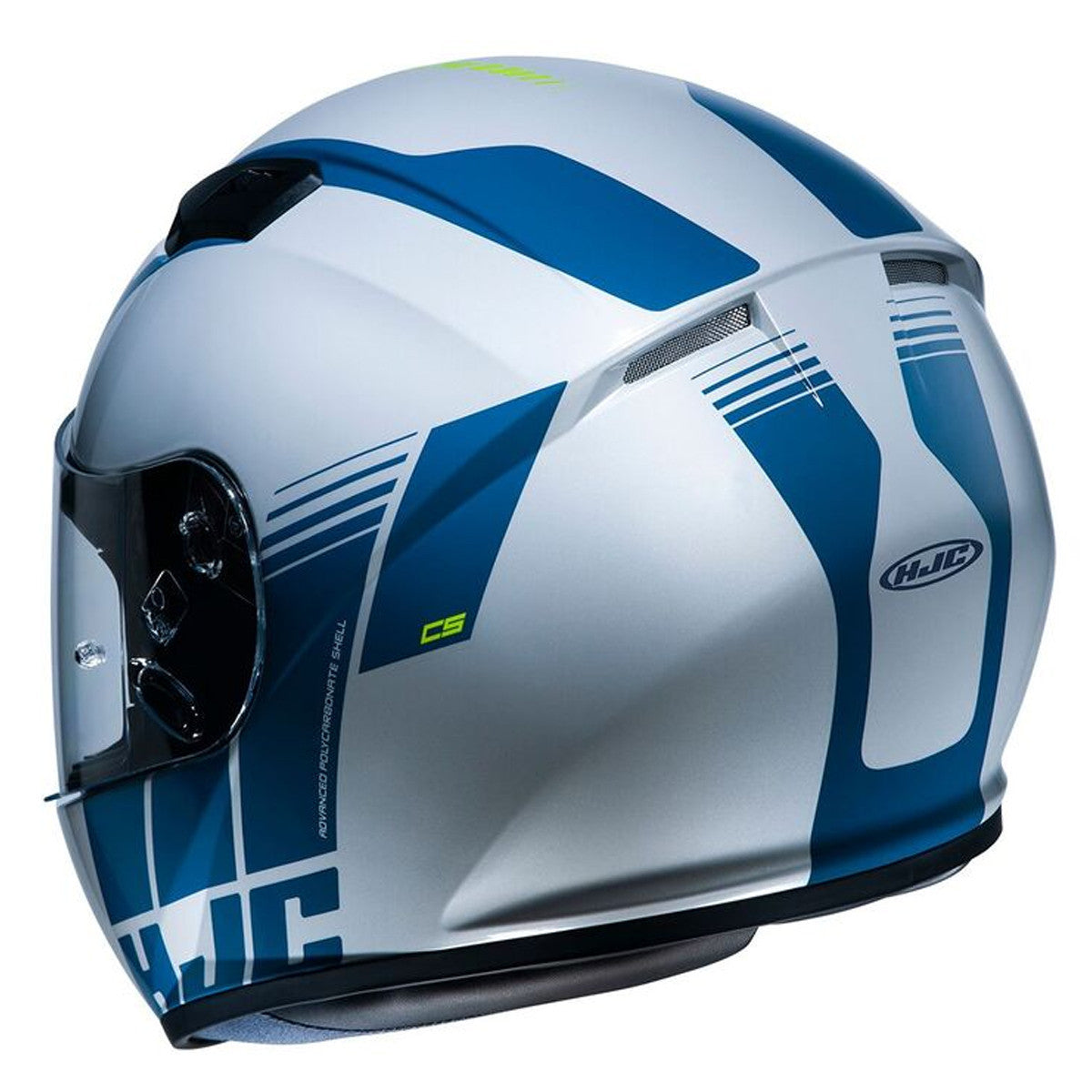 HJC CS-R3 Mylo Helmet - White/Blue Rear View