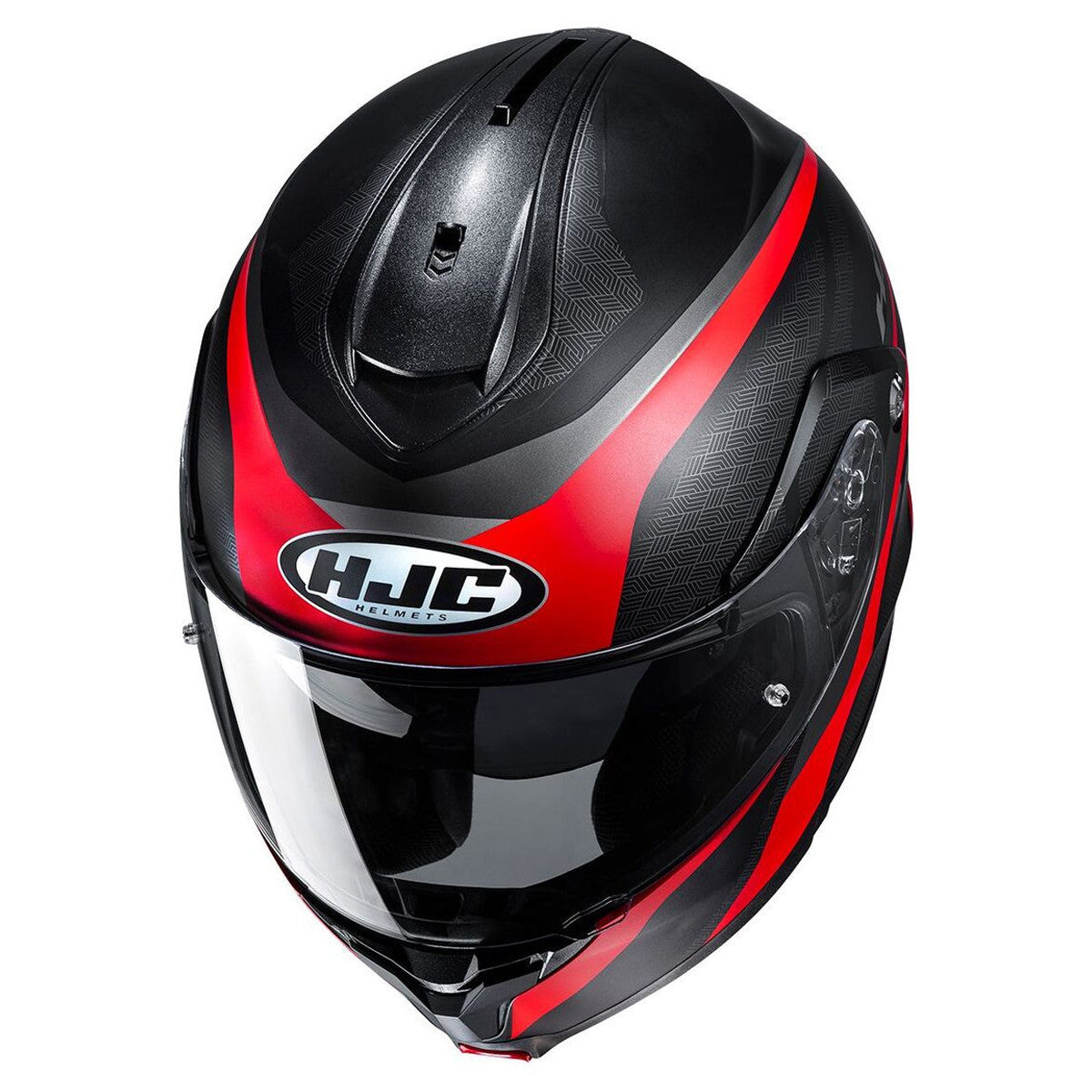 HJC C91 Taly Helmet - Black/Red Top View