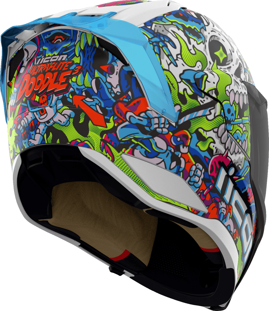 Icon Ultraflite Doodle 3 Full Face Motorcycle Helmet