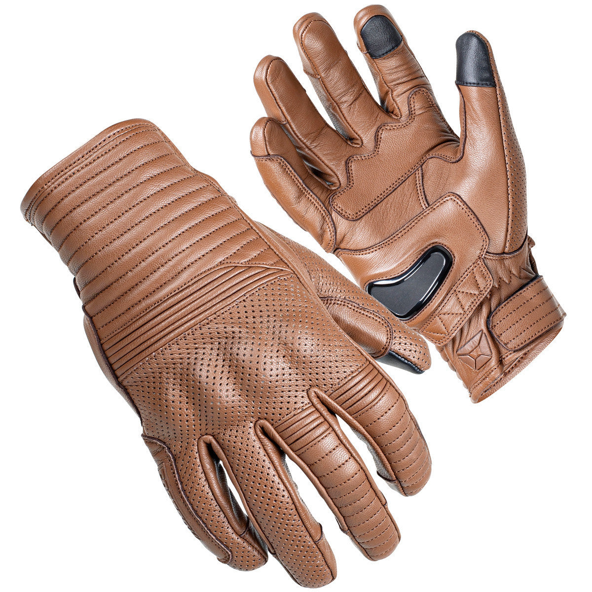 Cortech Bully Mens Leather Motorcycle Gloves-Brown