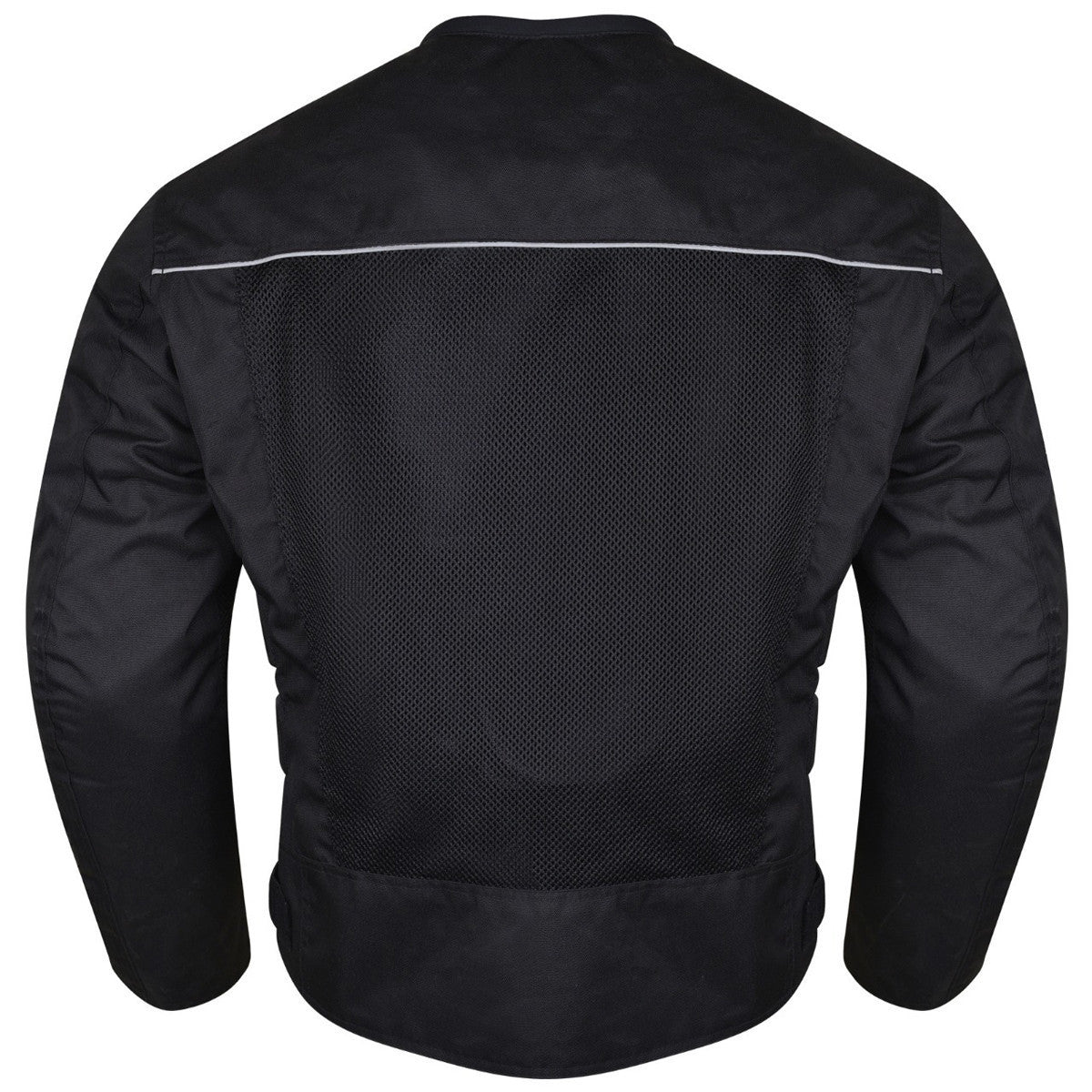 Advanced Vance VL1626 'Velocity' Waterproof 3-Season Mesh/Textile CE Armor Motorcycle Jacket -Back View