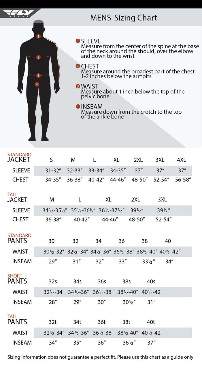 Fly Street Off Grid Jacket-size chart