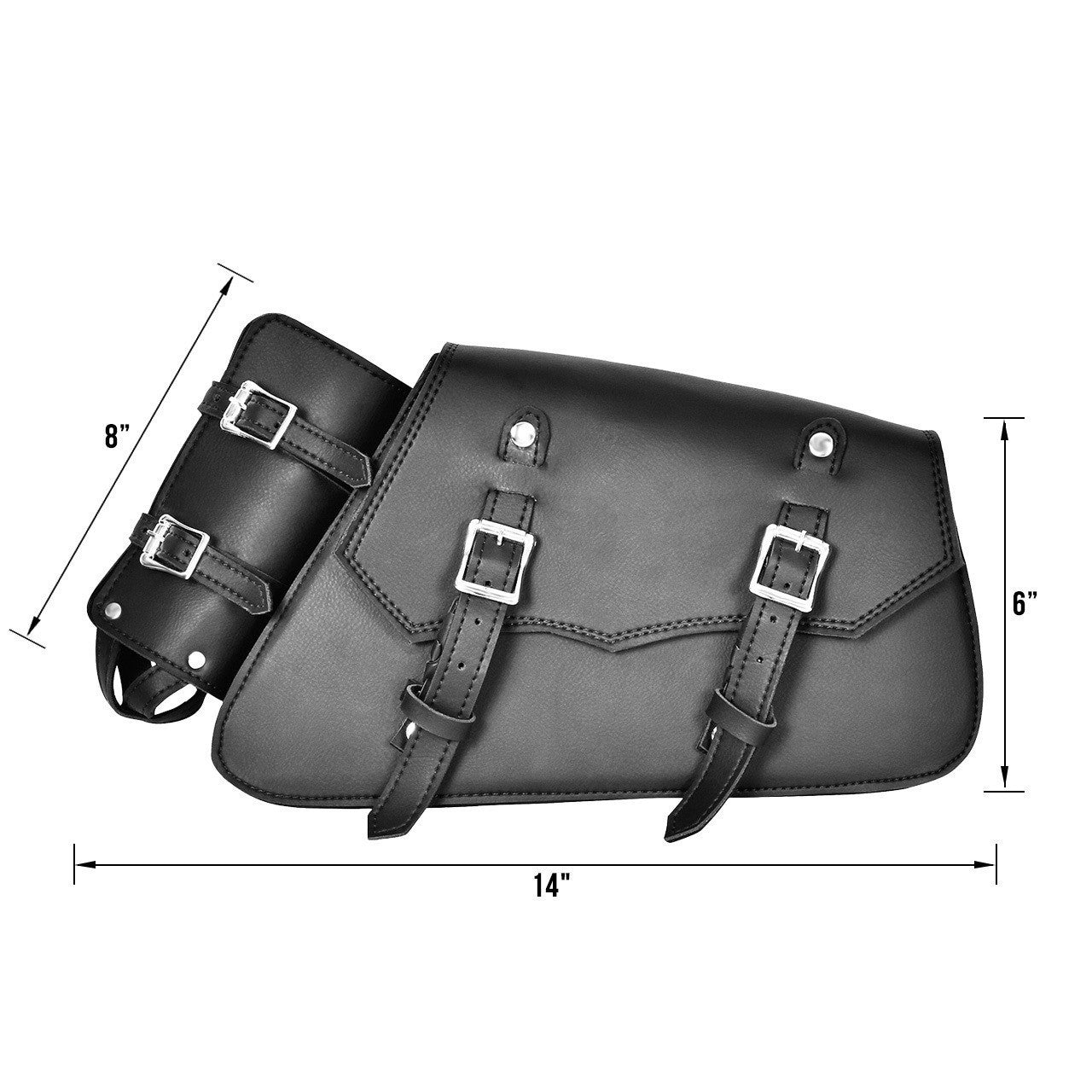 Vance VS151L Black Left Side Motorcycle Swing Arm Bag for Harley Honda Yamaha Kawasaki Indian - Infographics