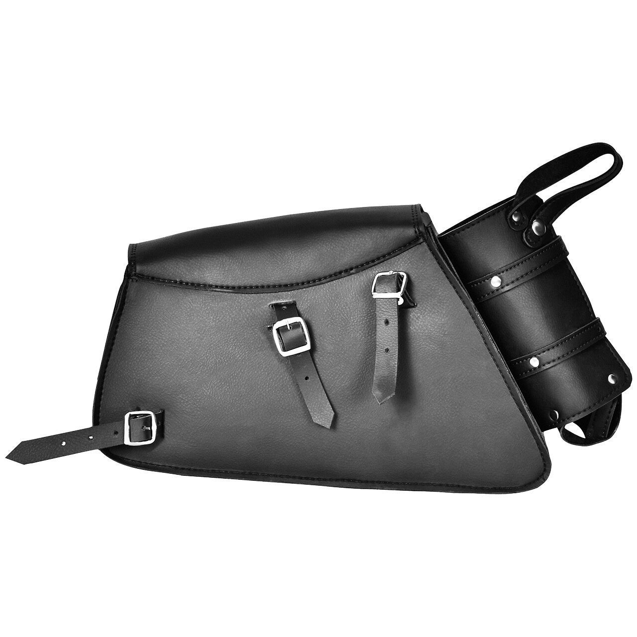 Vance VS151L Black Left Side Motorcycle Swing Arm Bag for Harley Honda Yamaha Kawasaki Indian Motorcycles - Back View