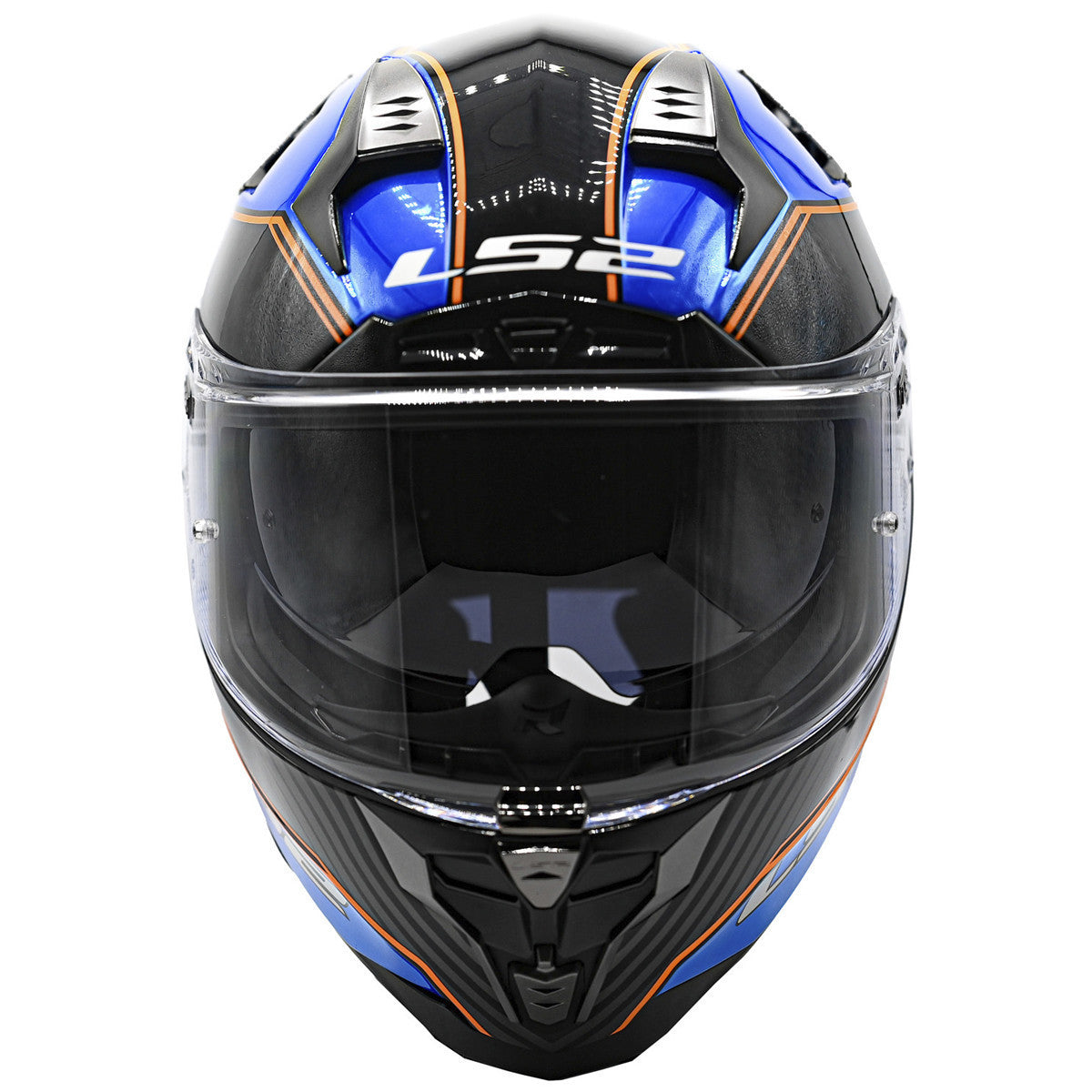 LS2 Challenger GT Boss Helmet-Black/Blue-Front-View