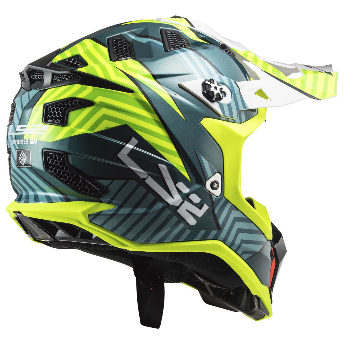 LS2 Subverter Evo Astro Helmet-Hi-Viz Yellow-Rear-View