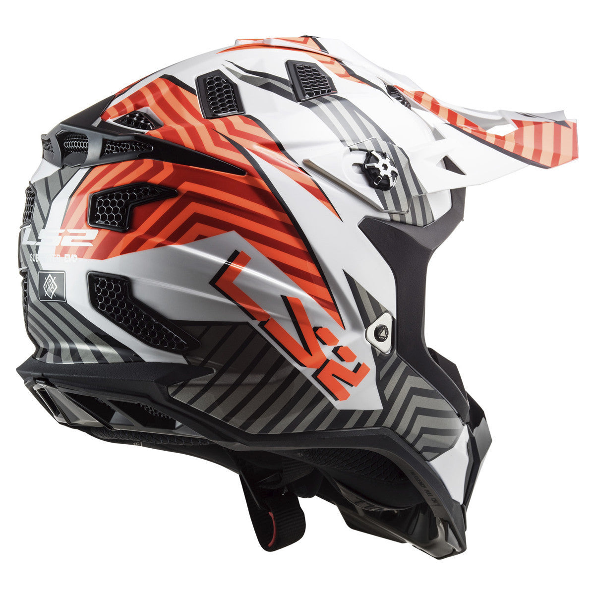 LS2 Subverter Evo Astro Helmet-White/Orange-Rear-View