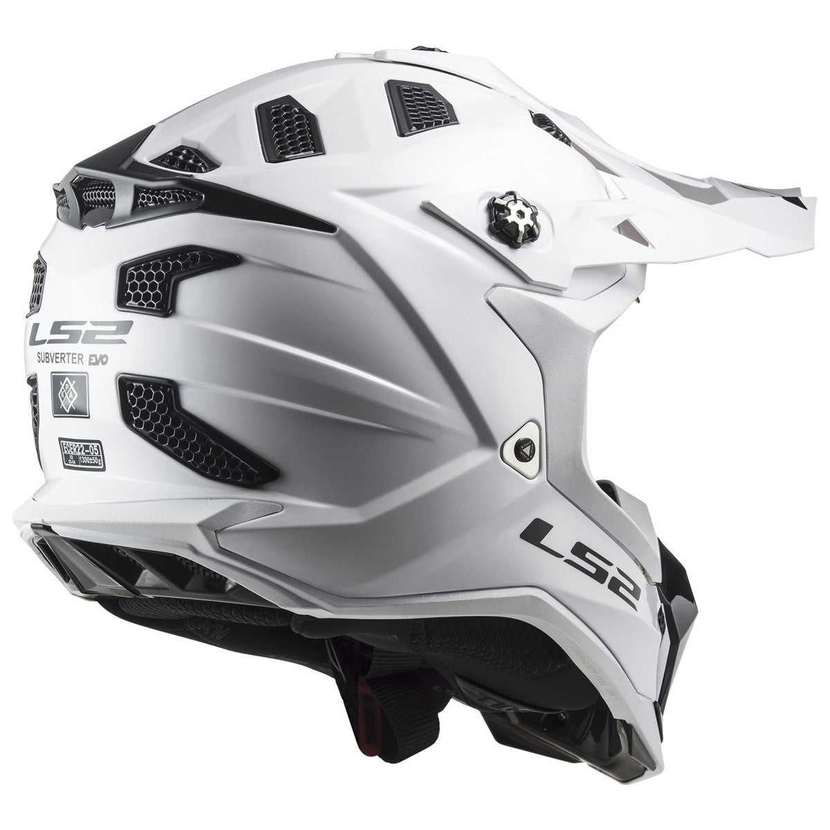 LS2 Subverter Evo Helmet-White-Rear-View