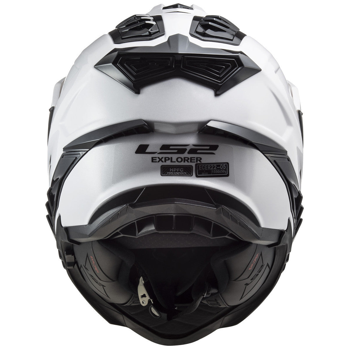 LS2 Explorer Helmet-White-Back-View