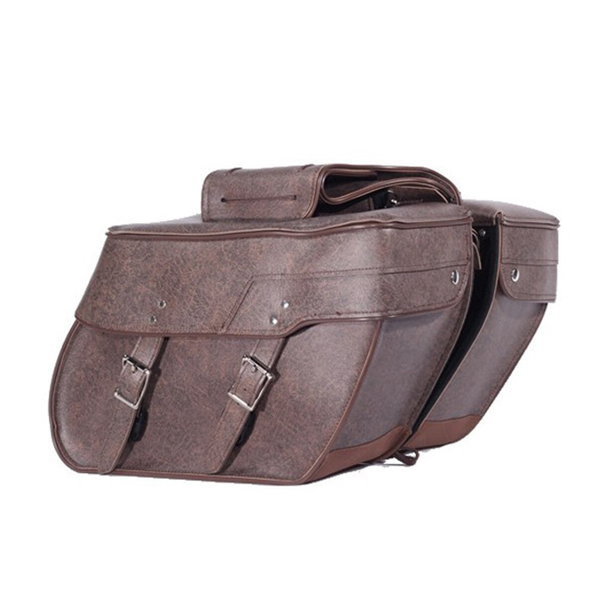 Brown Motorcycle Saddlebags With Lock