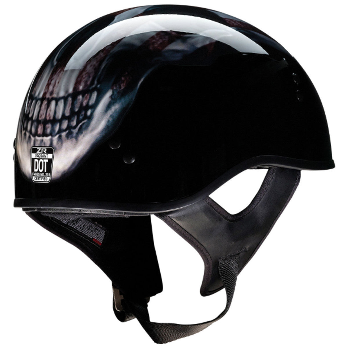 Z1R Vagrant USA Skull Helmet - Side View