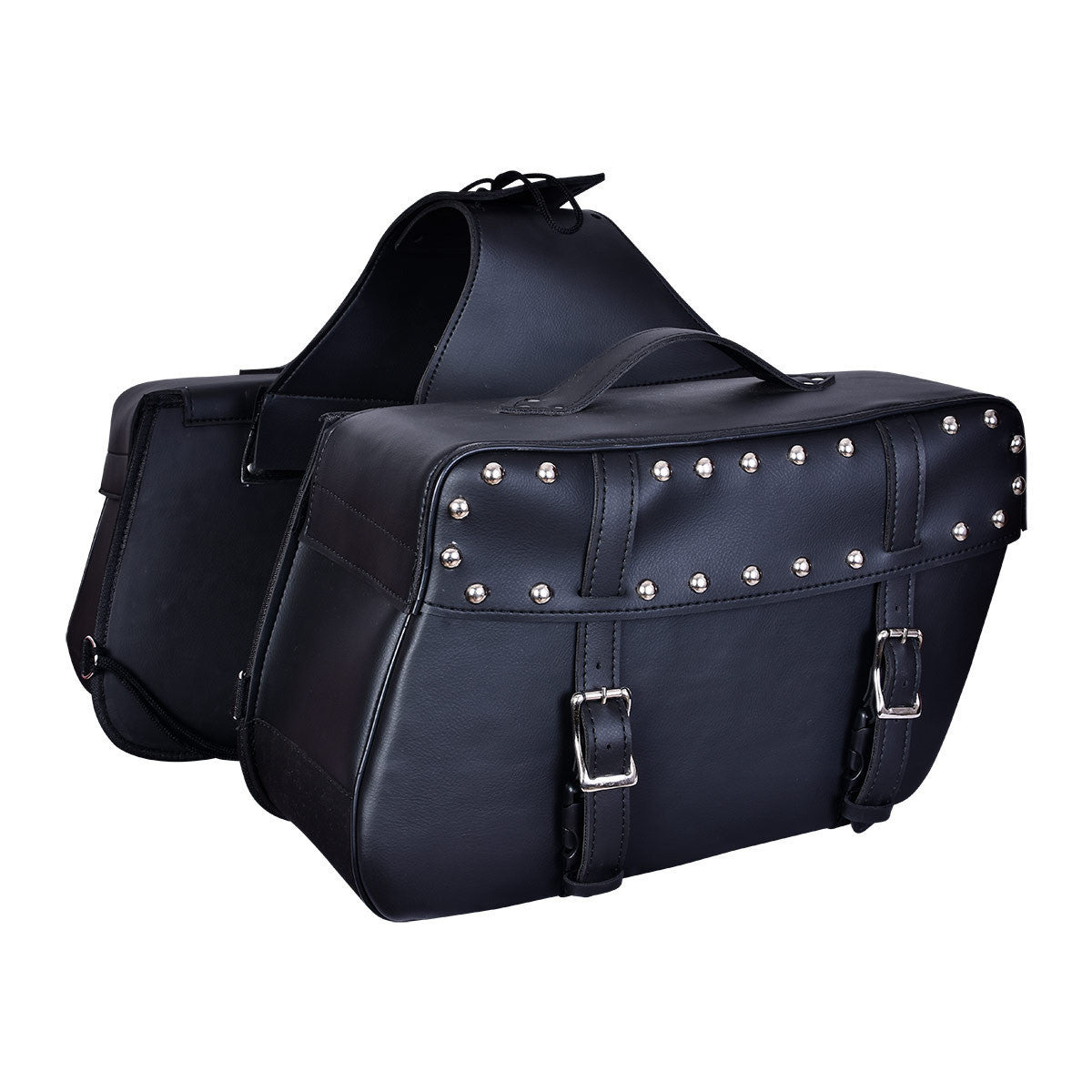 Vance VS219 Black Motorcycle Saddlebags for Honda Yamaha Kawasaki Indian and Harley Davidson Motorcycles