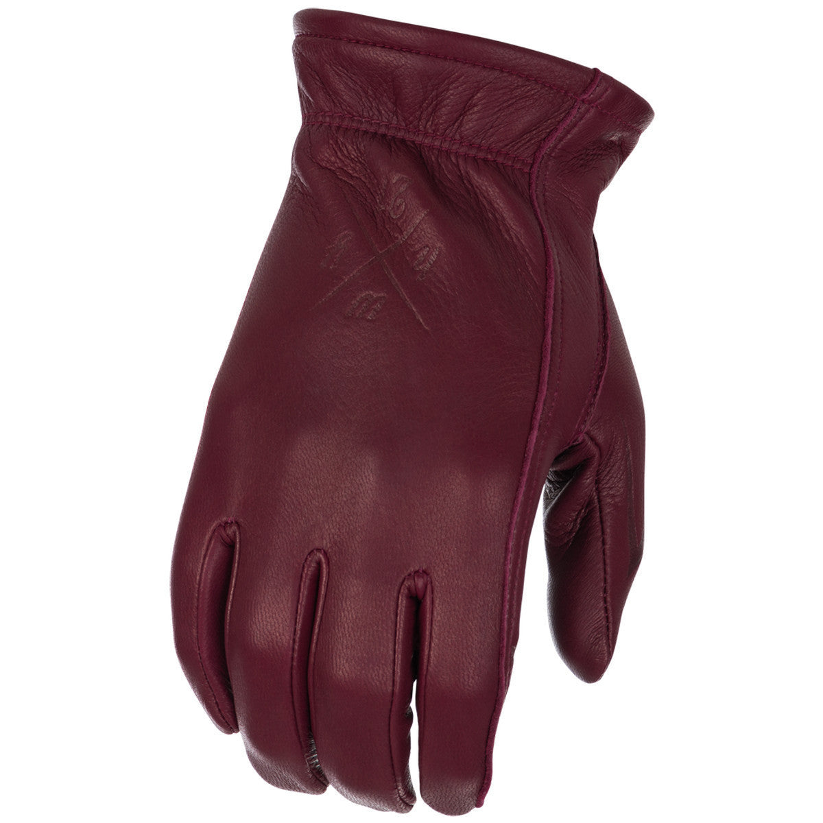 Highway 21 Louie Leather Motorcycle Gloves - Burgundy