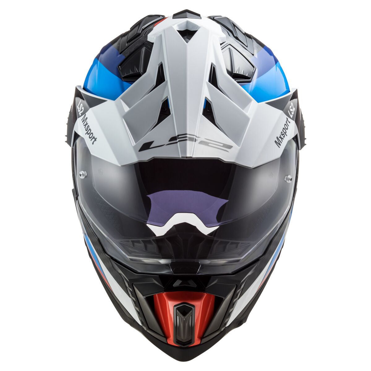 LS2 Explorer Carbon Frontier Helmet-Black/Blue-Front-View