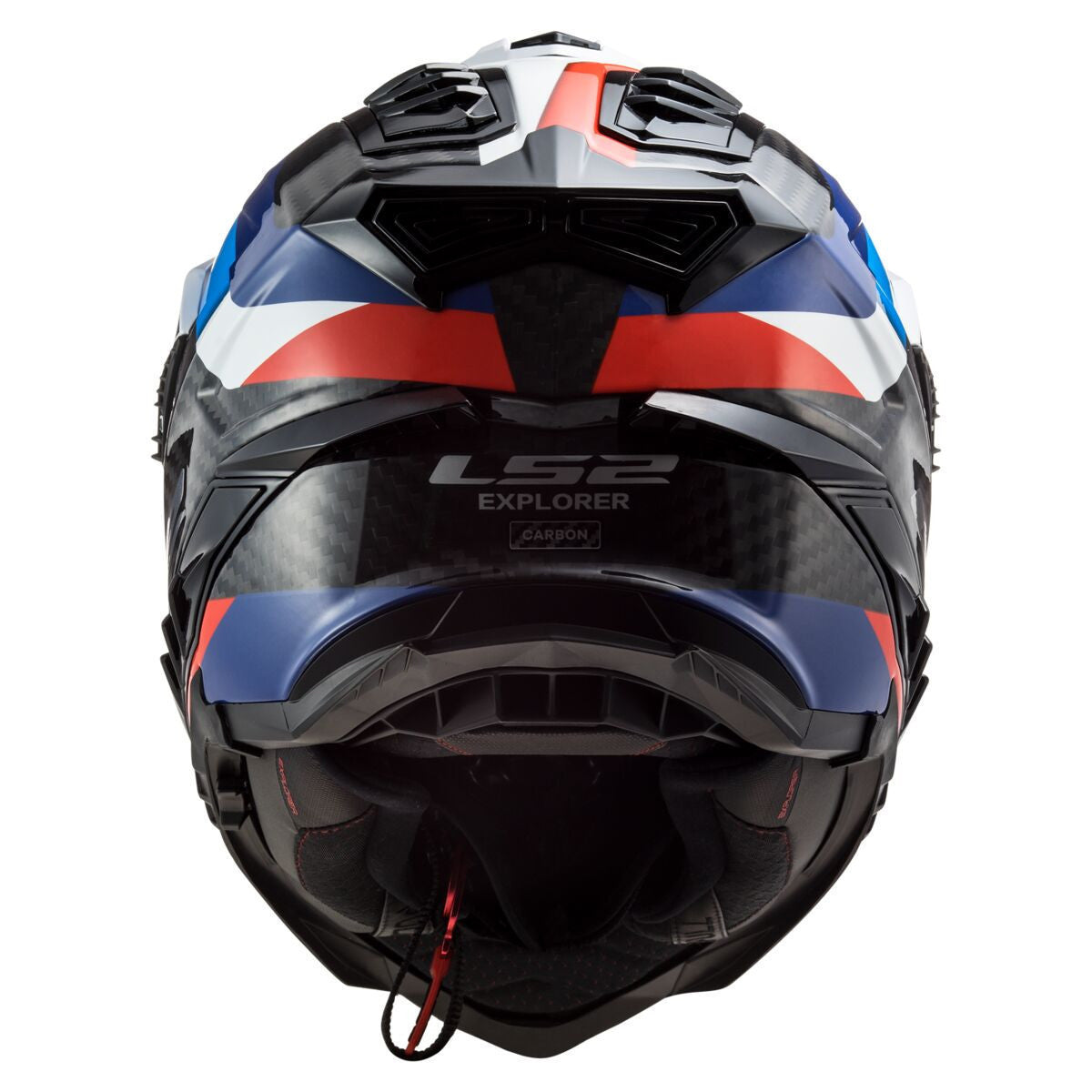 LS2 Explorer Carbon Frontier Helmet-Black/Blue-Back-View