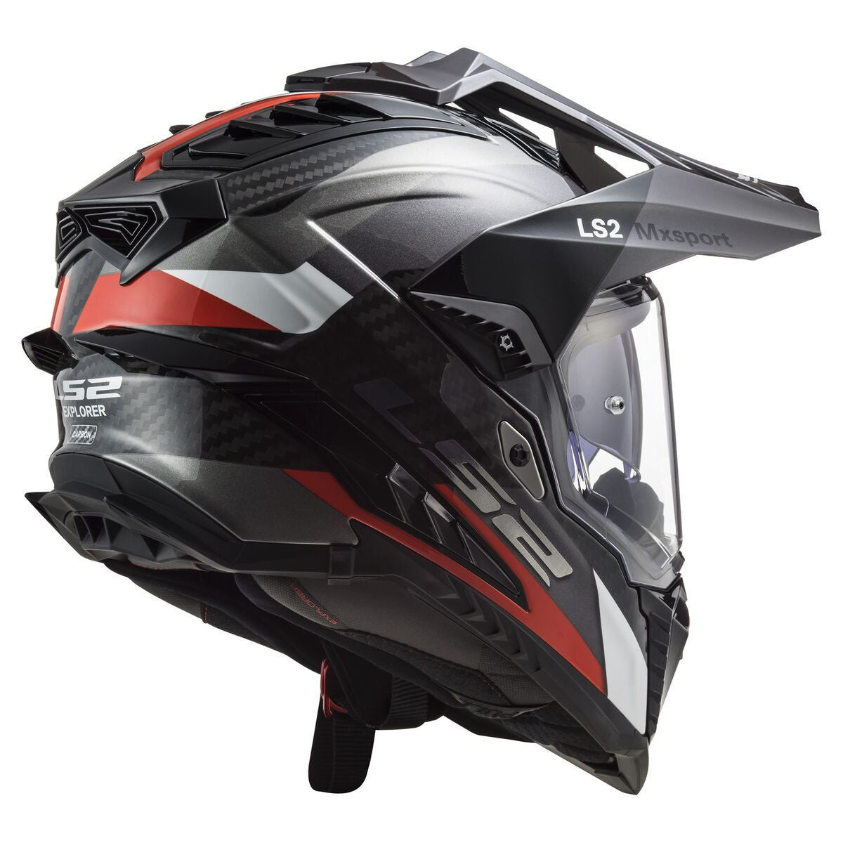 LS2 Explorer Carbon Frontier Helmet-Titanium-Rear-View