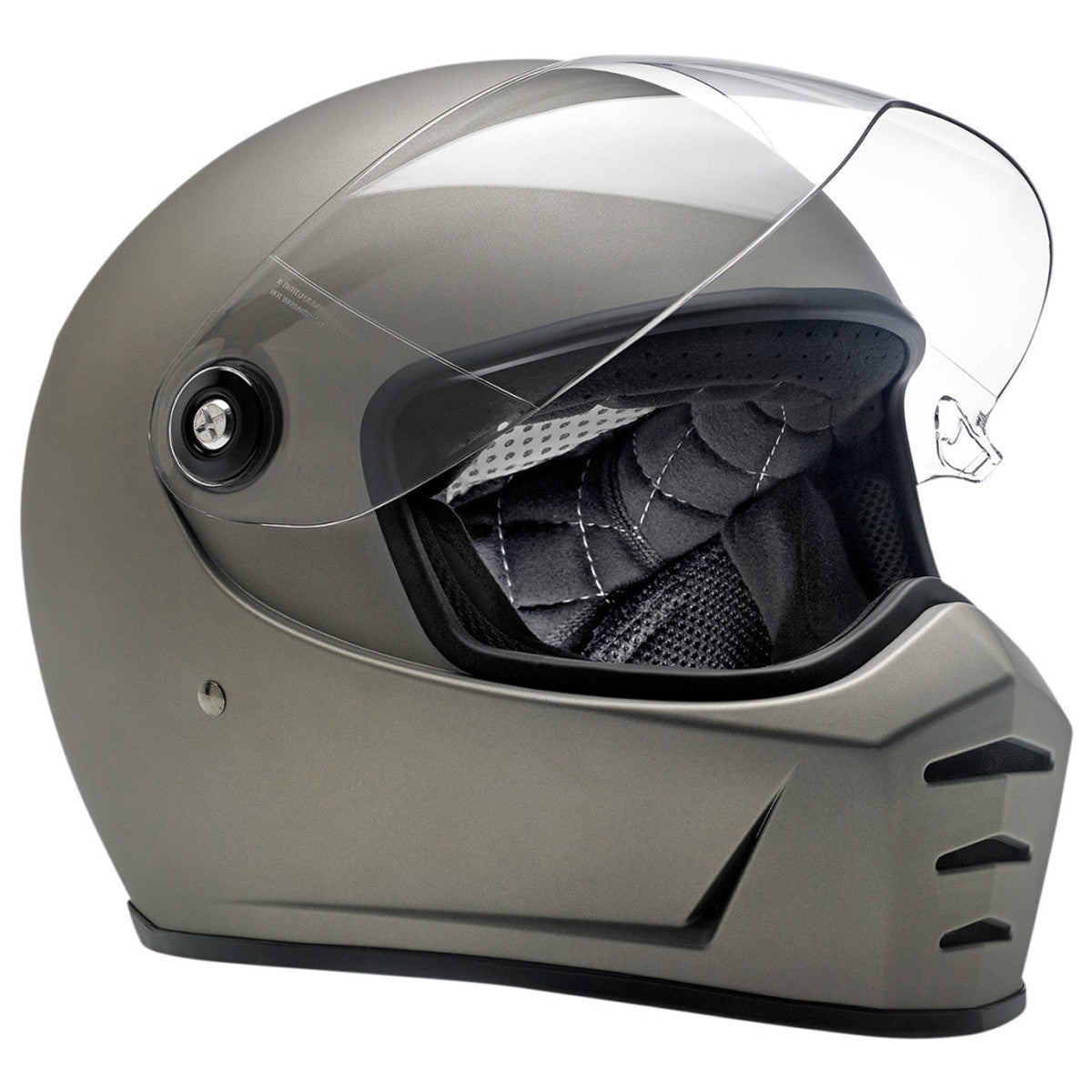 Biltwell Lane Splitter Flat Titanium Helmet - Side View