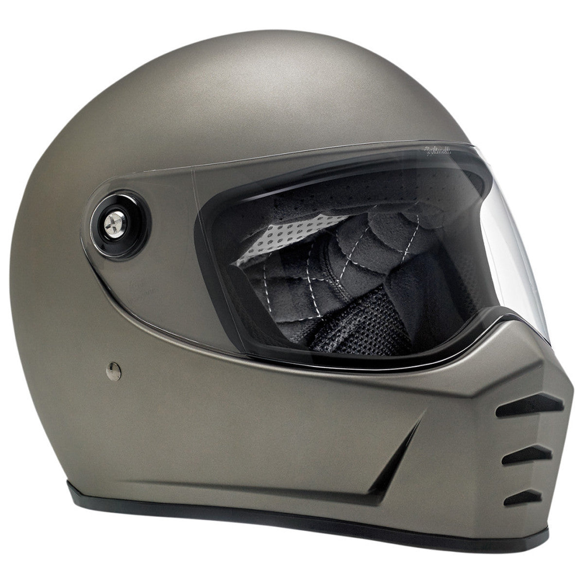 Biltwell Lane Splitter Flat Titanium Helmet - Side View